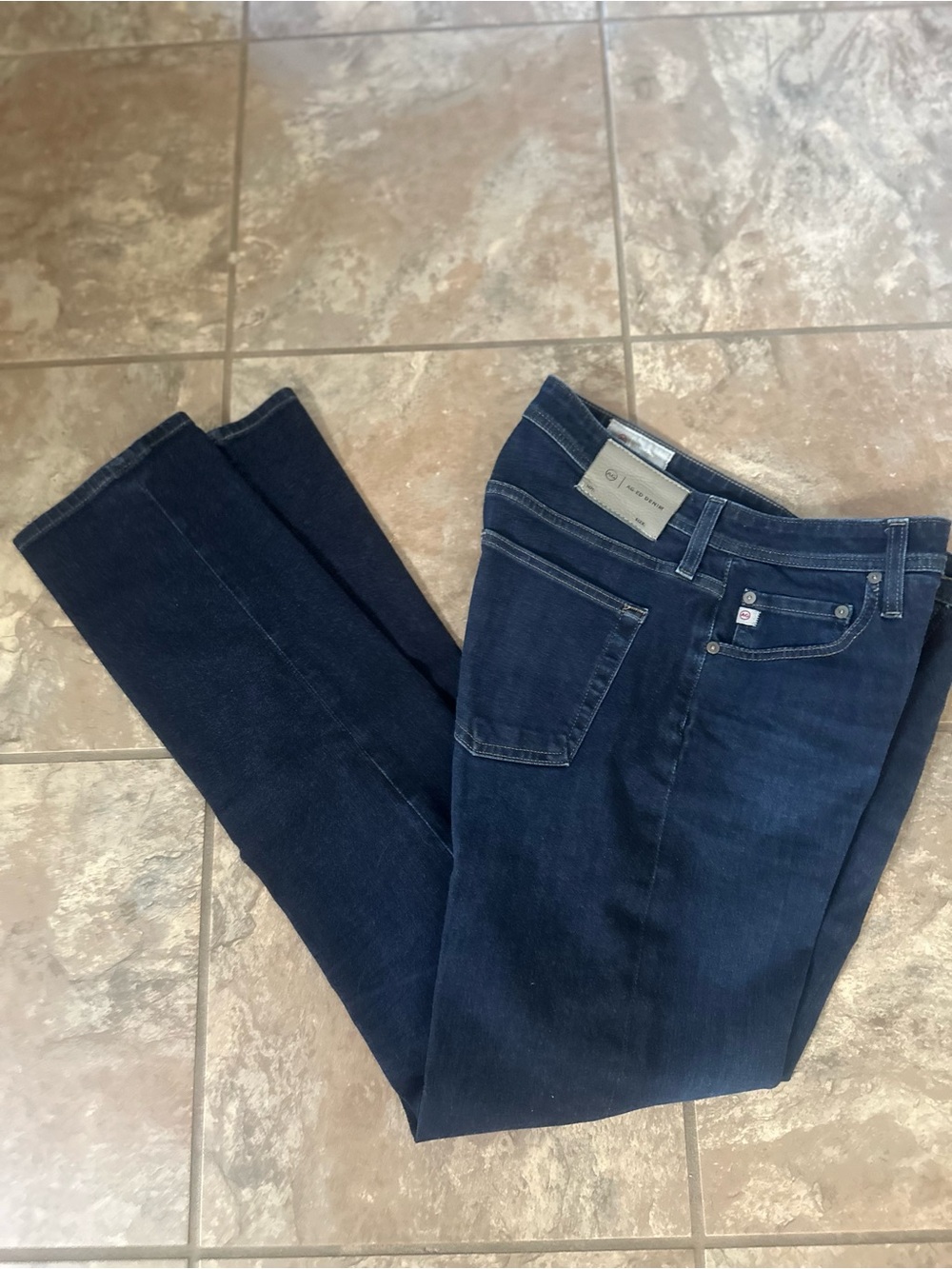 Ag Adriano Goldschmied Dark Blue Straight Leg Women's Jeans